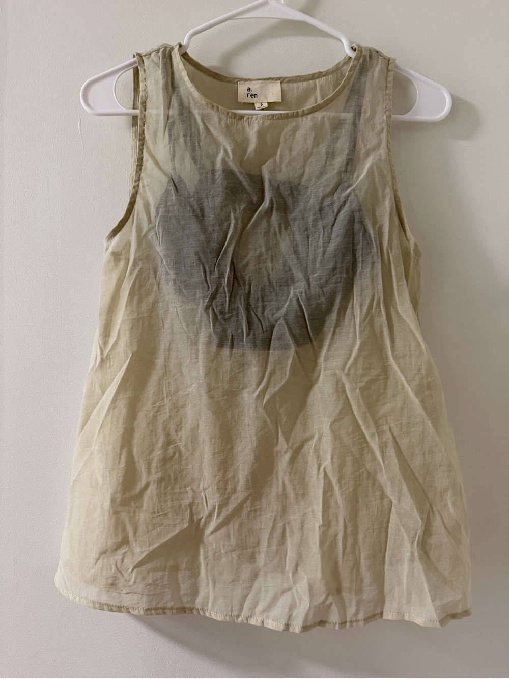 a.ren Lightweight Beige Sheer Tank Top
